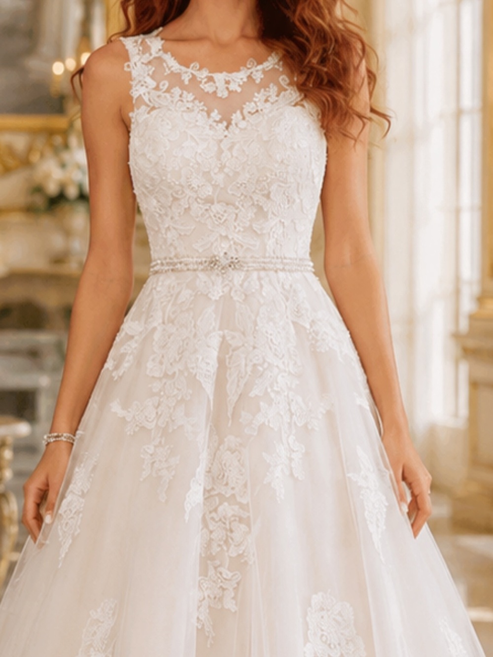 JJ’s House #186390 Elve Ivory Princess Ball Gown Lace Wedding Dress Sz 10 NWT - Picture 3 of 10